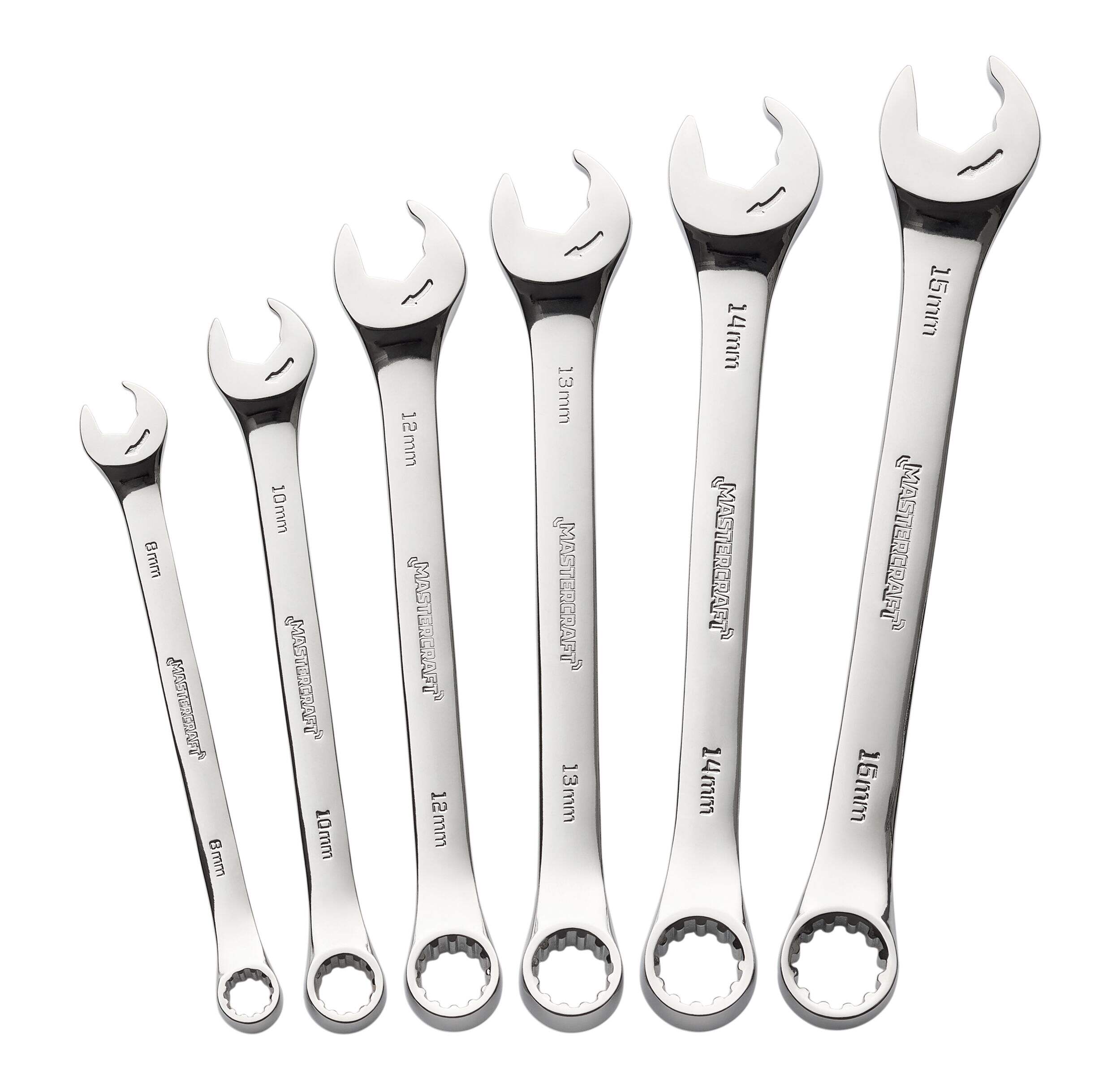 Mastercraft Multi-Fit Combination Wrench Set, Metric, 6-Piece Overhead_Flat