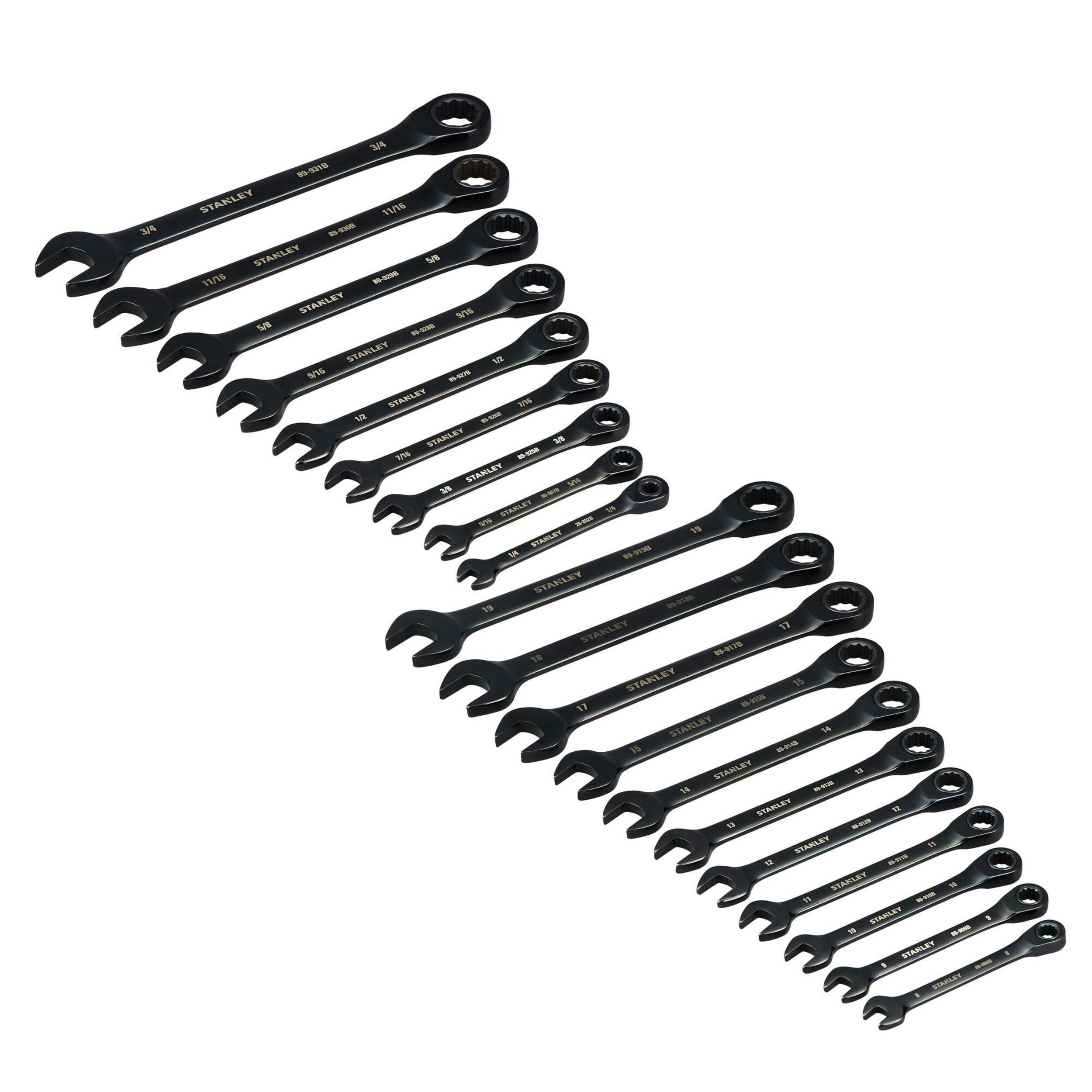 Stanley Ratcheting Wrench Set, 20-Piece Overhead_Plunge