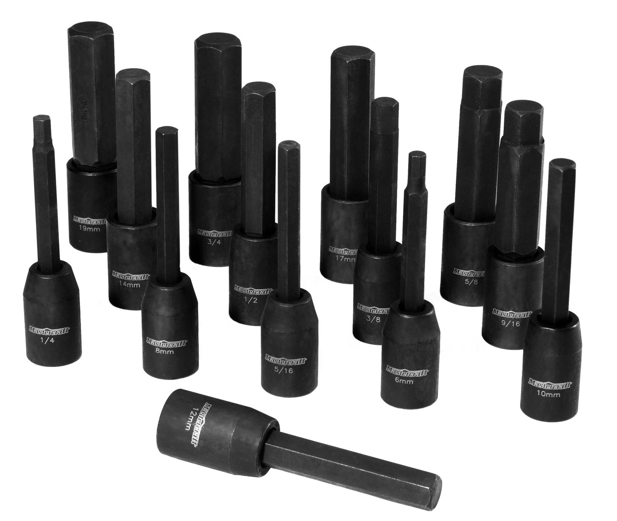 Mastercraft 14-Piece Hex Impact Bit Socket Set, 1/2-in Drive Composite_or_Mixed