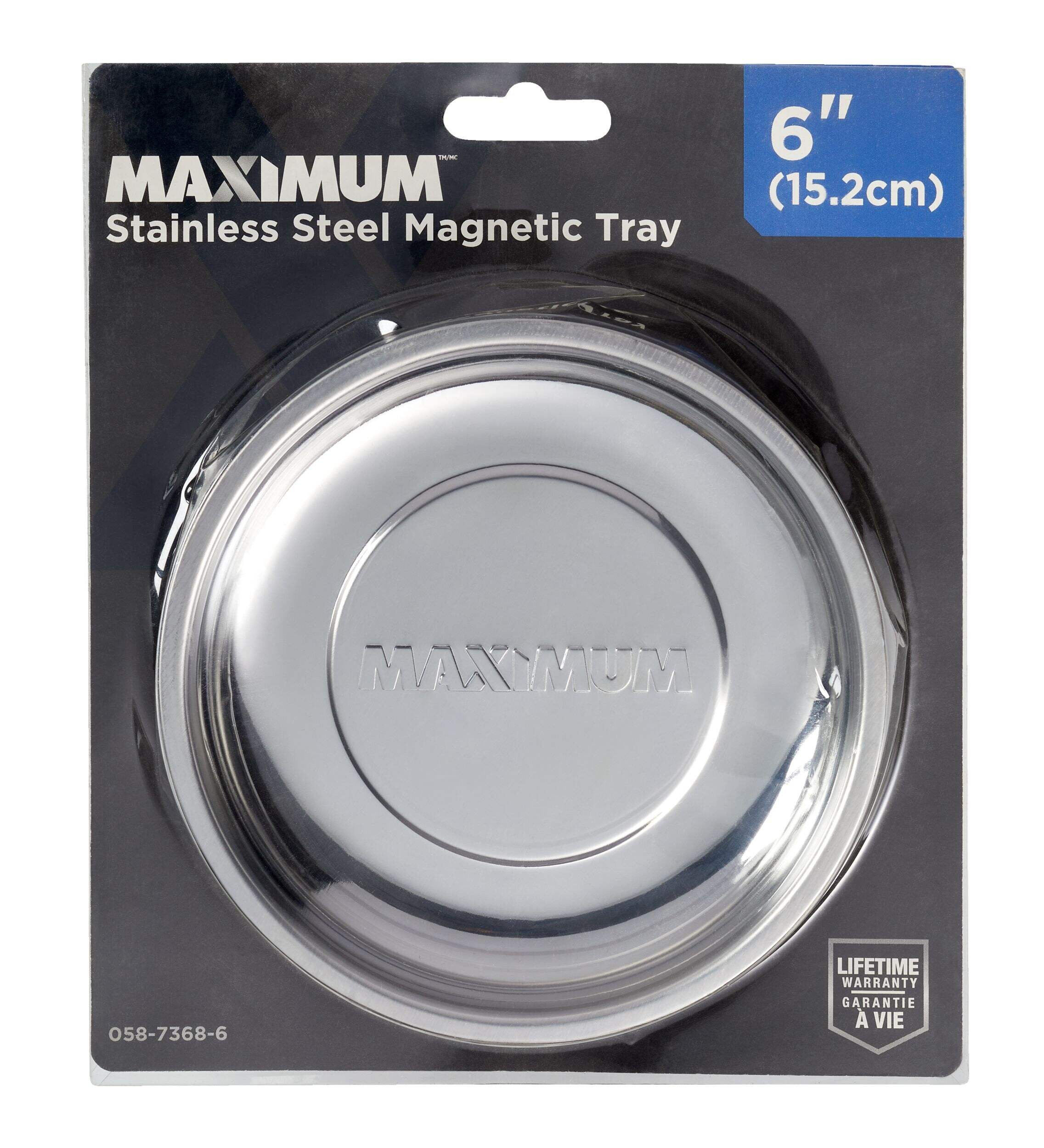 MAXIMUM Magnetic Tool Bowl Tray/Holder, Stainless Steel Front_Flat