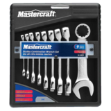 Jeu de clés mixtes Mastercraft, 9&nbsp;pc, tailles variées, SAE/métrique, CRV, satiné Front_Flat