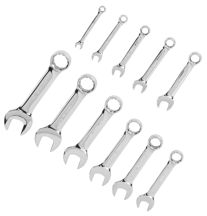 CRAFTSMAN HAND TOOLS 11pc FULL POLISH Stubby Combination SAE Inches Wrench set 