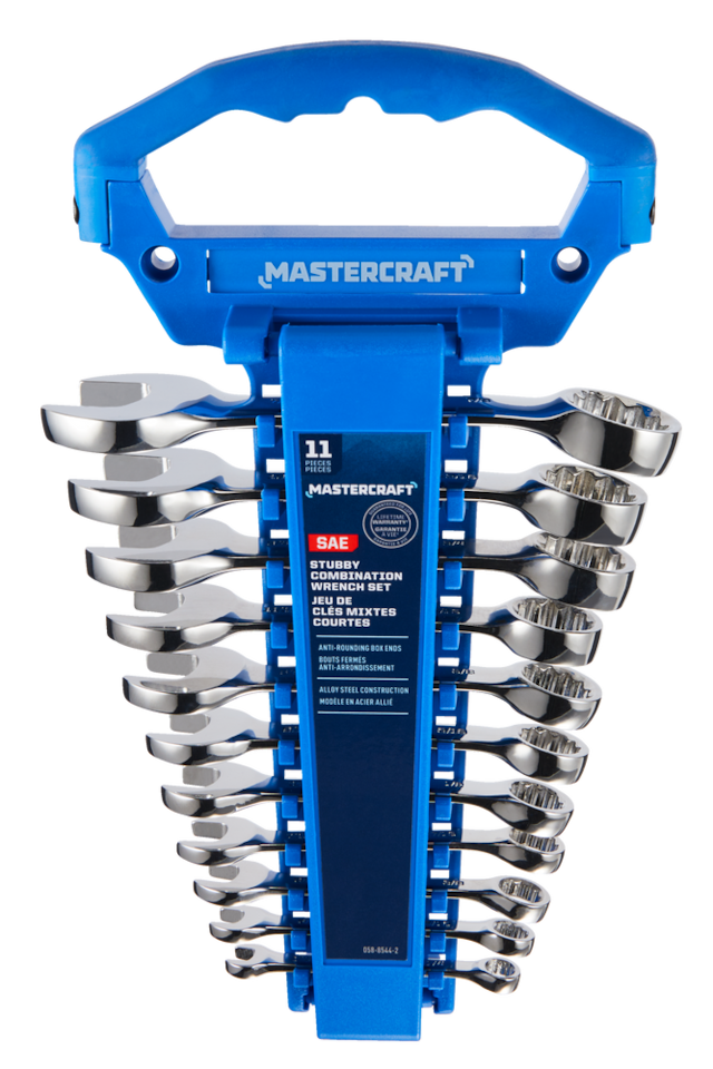 Mastercraft Combination Stubby Wrench Set, SAE, Assorted Sizes, 11pc