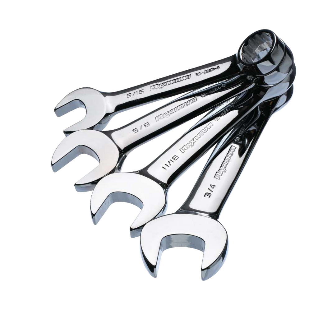 Mastercraft Combination Stubby Wrench Set, 7pc, SAE, CRV, Nickel