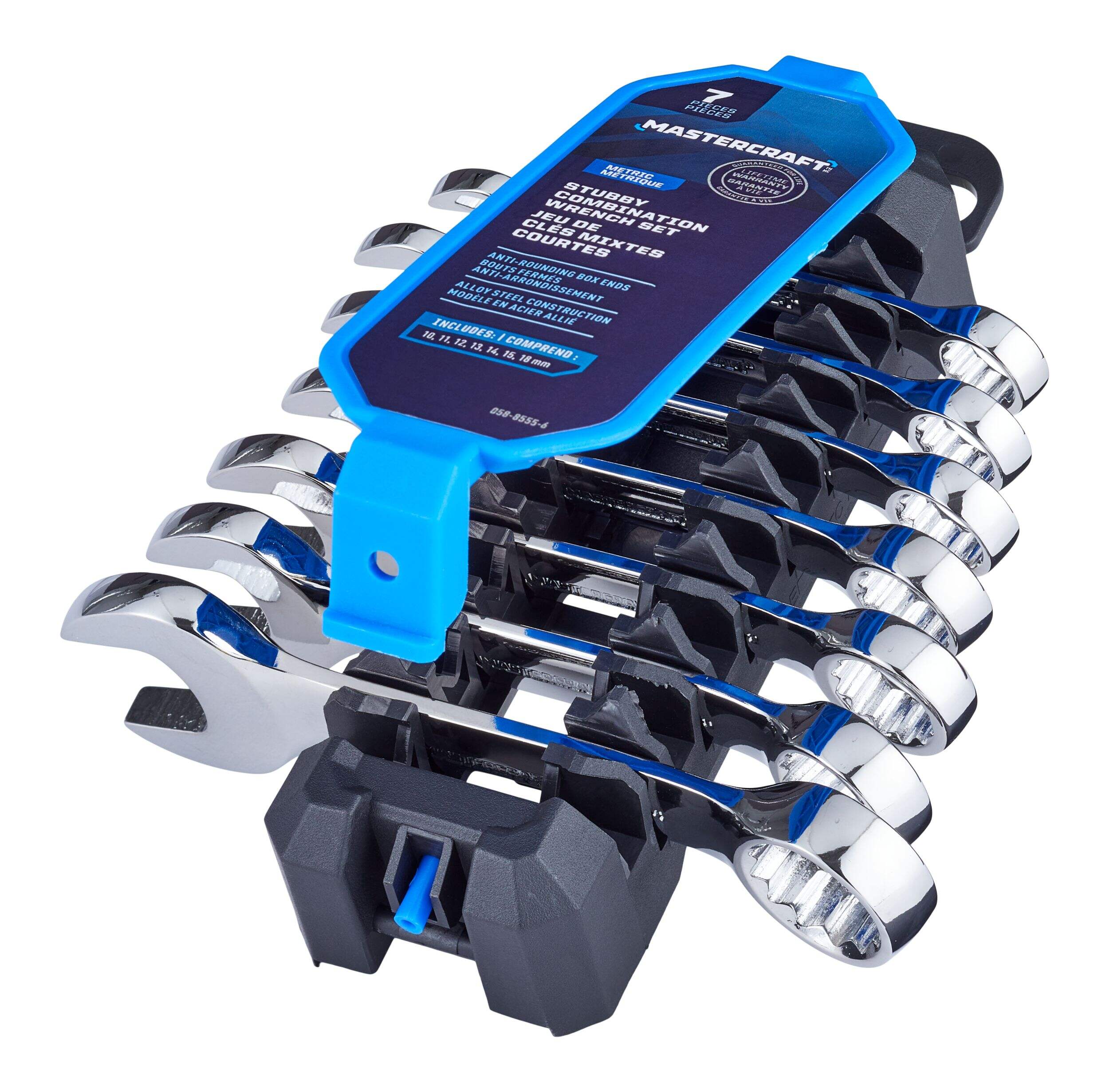 Mastercraft Combination Stubby Wrench Set, Metric, NickelChrome