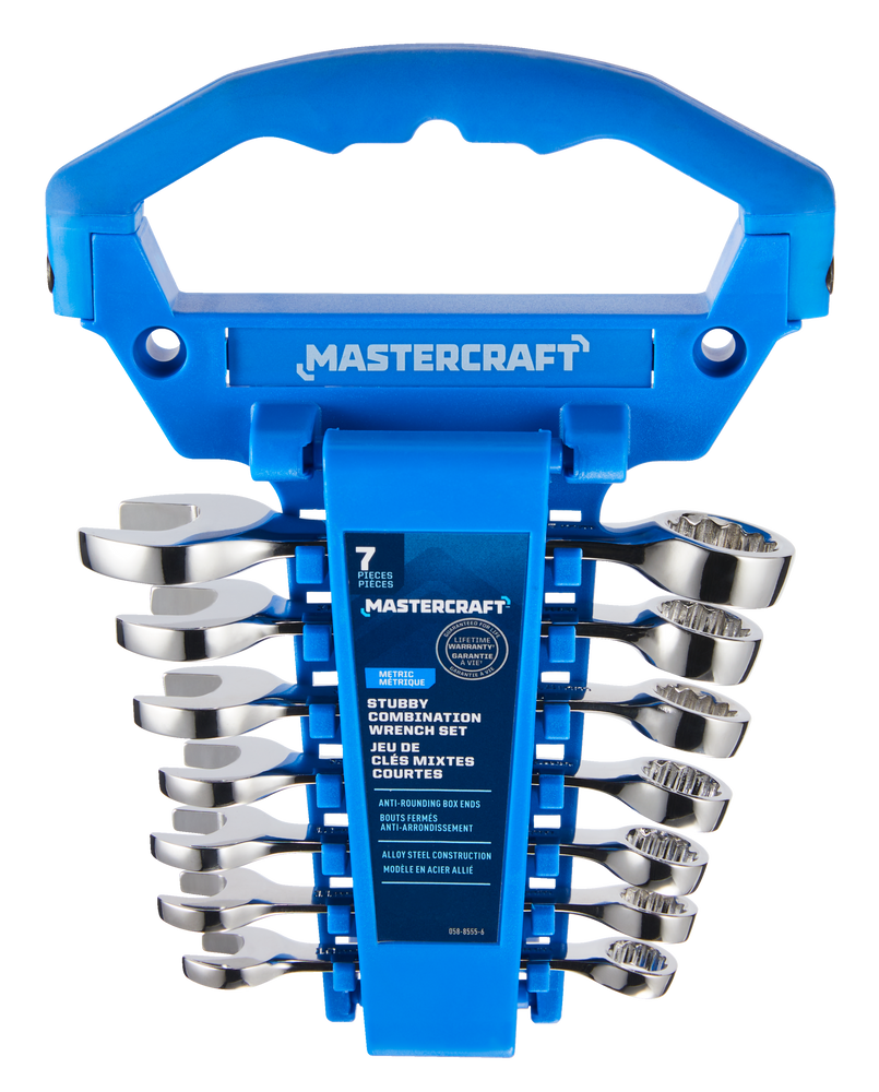 Mastercraft Combination Stubby Wrench Set, Metric, NickelChrome