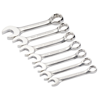 Mastercraft Combination Stubby Wrench Set, Metric, Nickel-Chrome Plating, 7-pc Overhead_Plunge