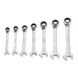 MAXIMUM Reverse Ratcheting Wrench Set, 7-pc, SAE, Nickel-Chrome Plating Front_Elevated