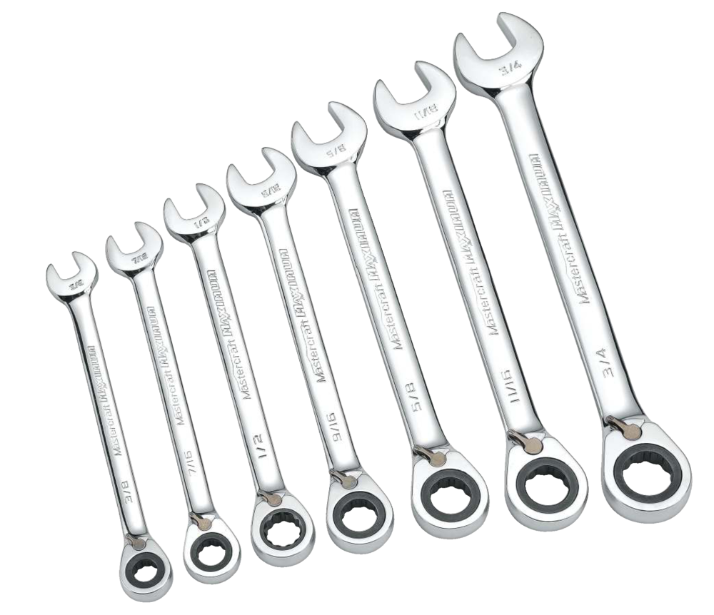 MAXIMUM Reverse Ratcheting Wrench Set, 7-pc, SAE, Nickel-Chrome Plating ...