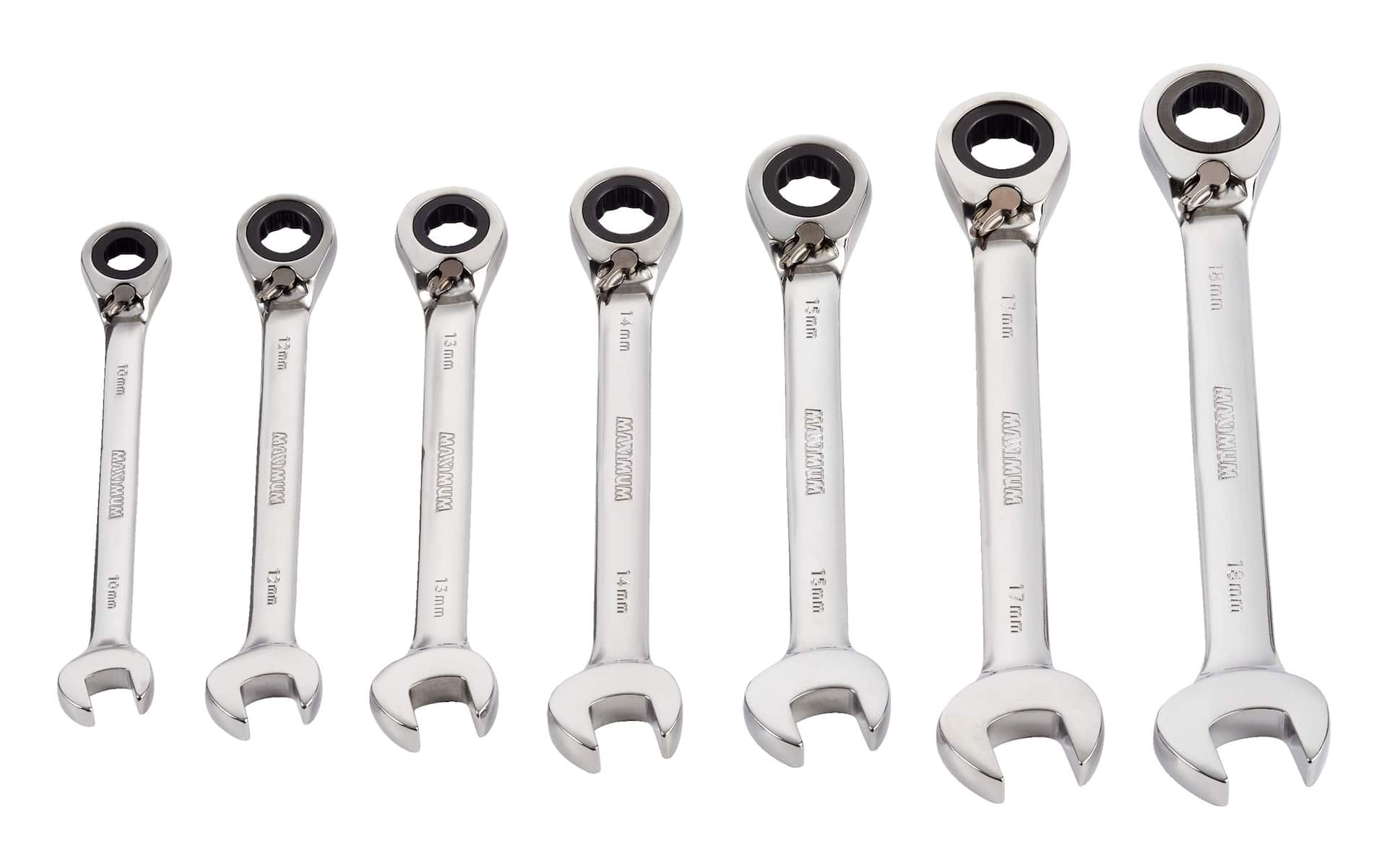 MAXIMUM Reverse Ratcheting Wrench Set, 7-pc, Metric, Nickel-Chrome ...