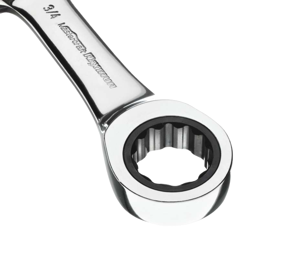 MAXIMUM Stubby Ratcheting Wrench Set, 7pc SAE, CRV, NickelChrome