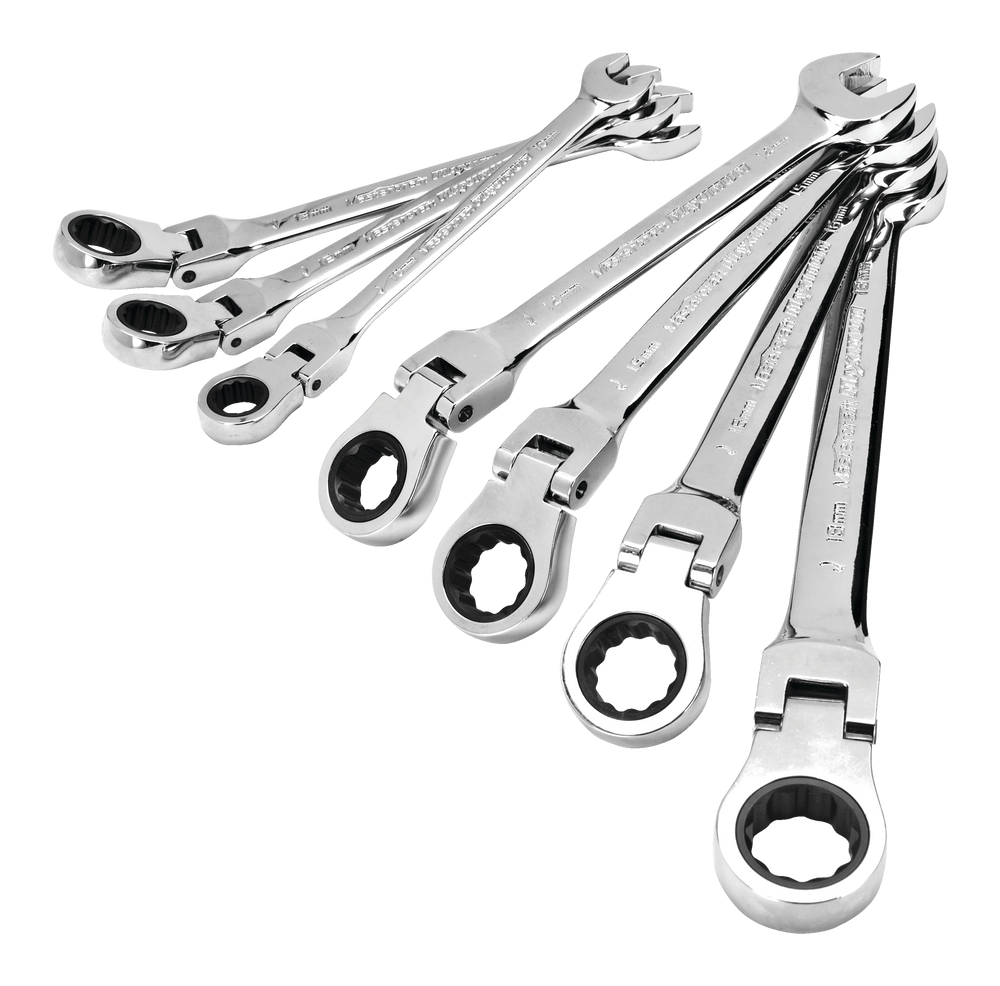Flex Head Ratcheting Wrench Set, Metric, 7-pc MAXIMUM Hand Tools