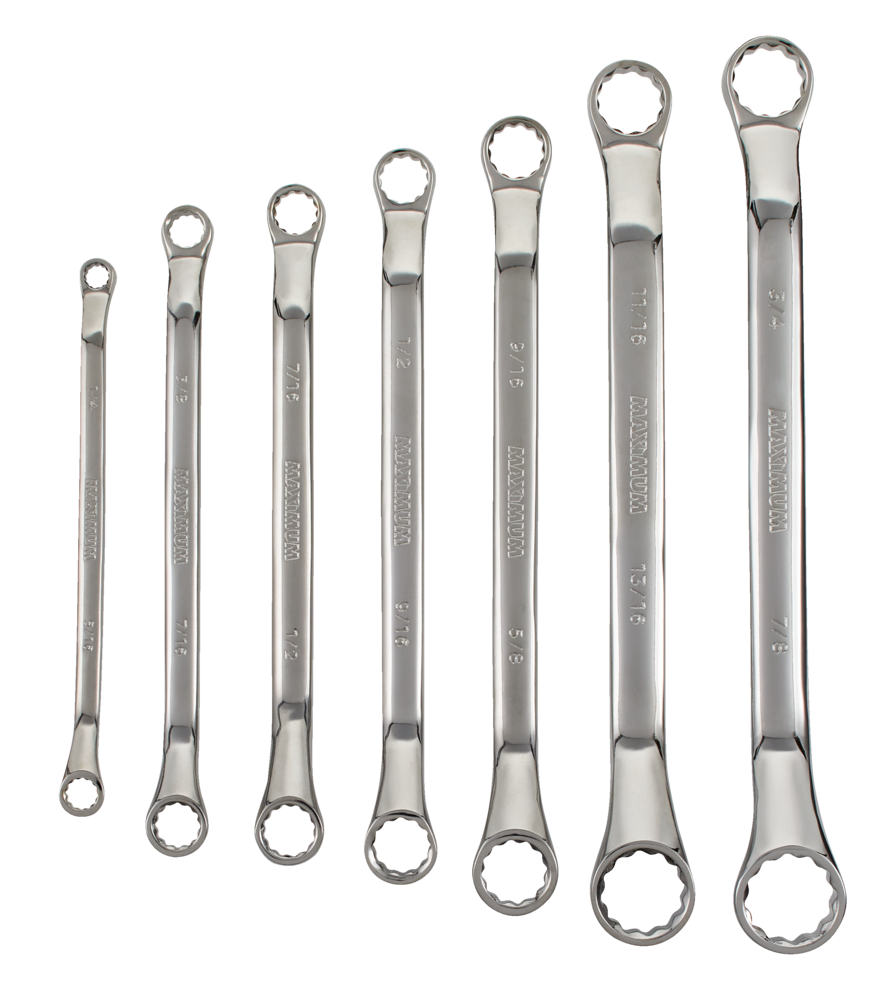 MAXIMUM Offset Box-End Wrench Set, SAE, 7-pc Overhead_Flat