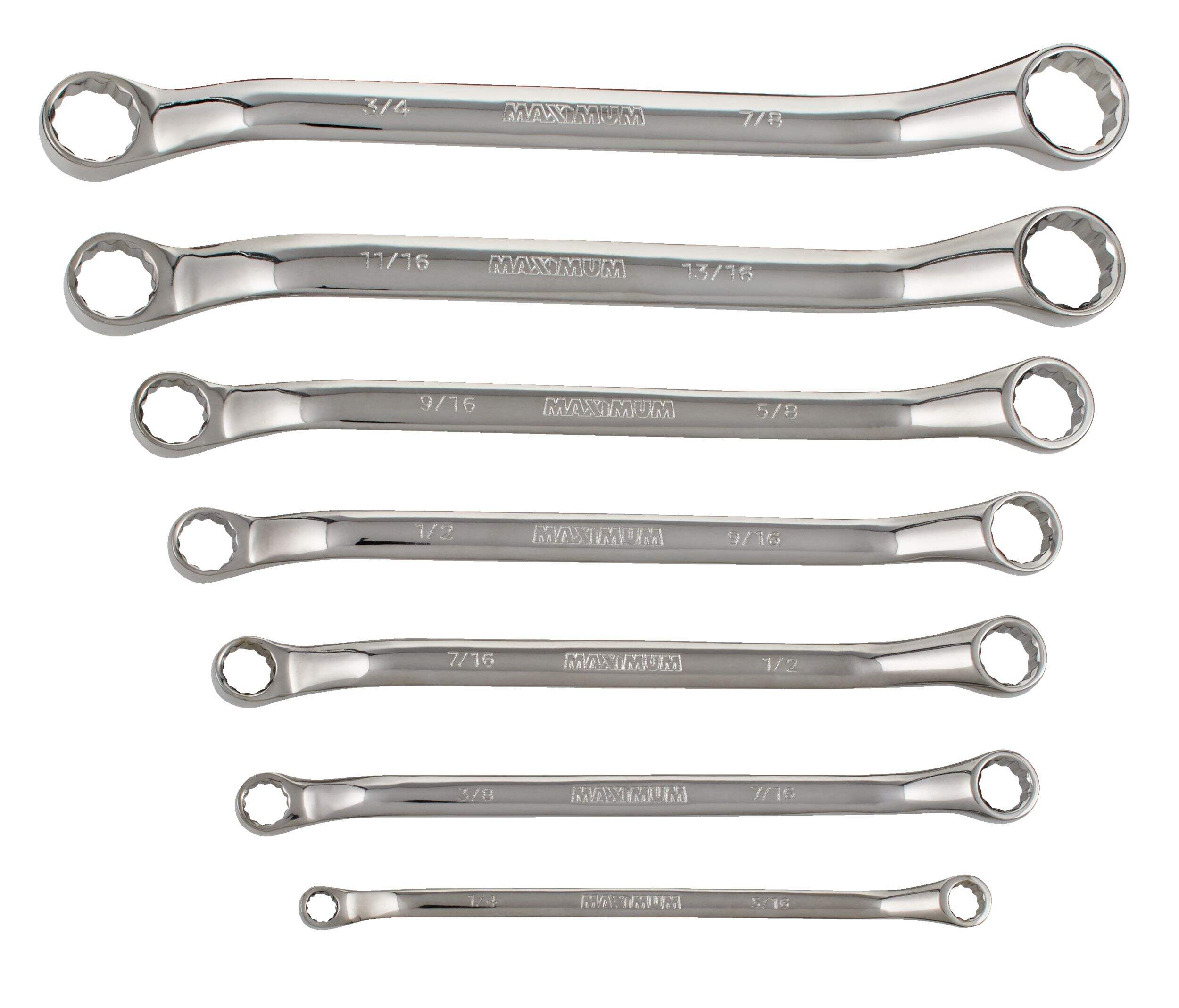 MAXIMUM Offset Box-End Wrench Set, SAE, 7-pc Front_Flat