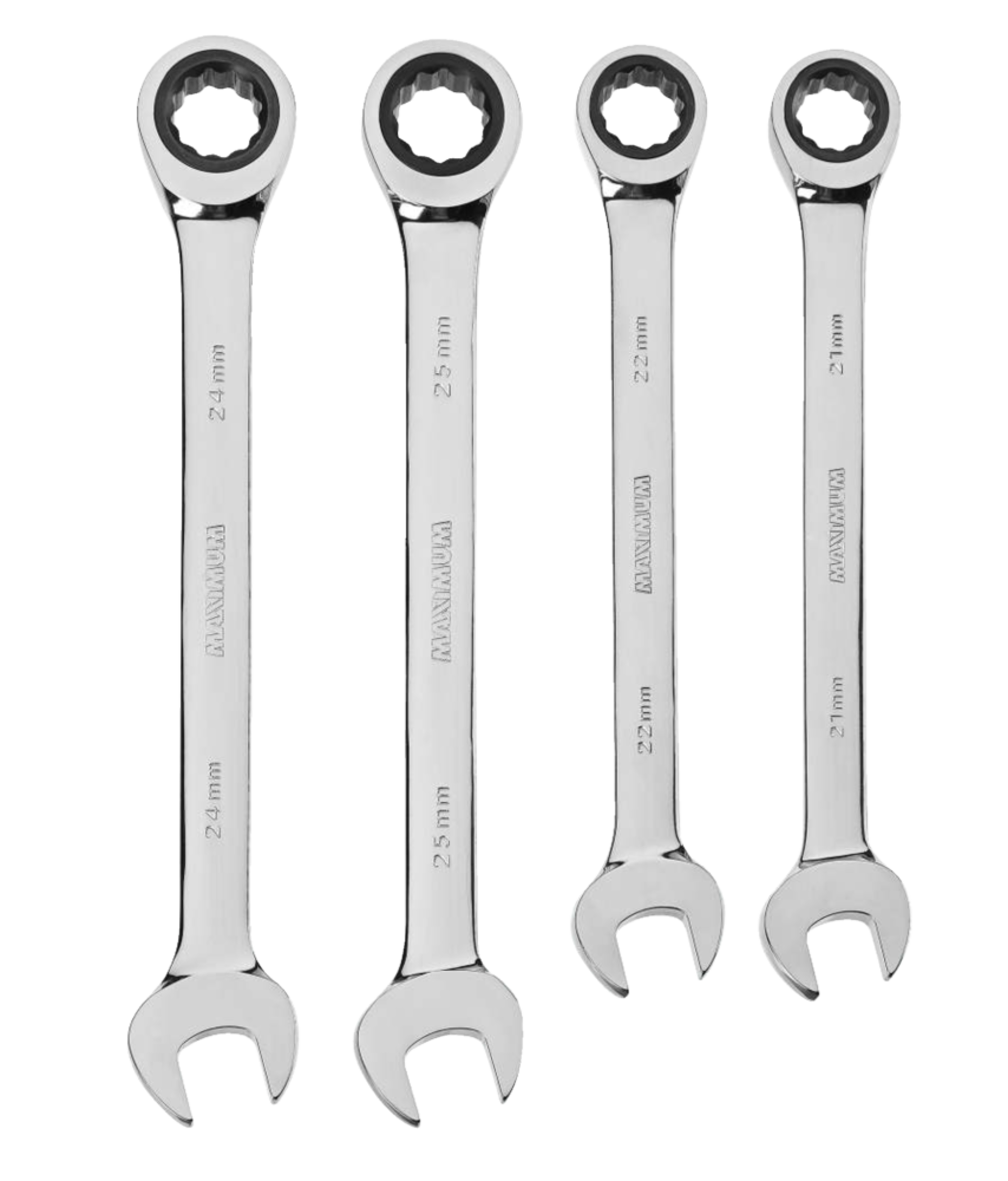 MAXIMUM Professional Grade ExtraLarge Ratcheting Wrench Set, 4pc