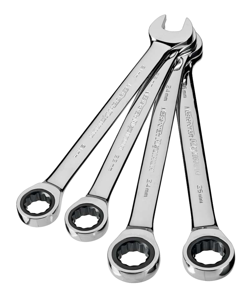 MAXIMUM Professional Grade ExtraLarge Ratcheting Wrench Set, 4pc