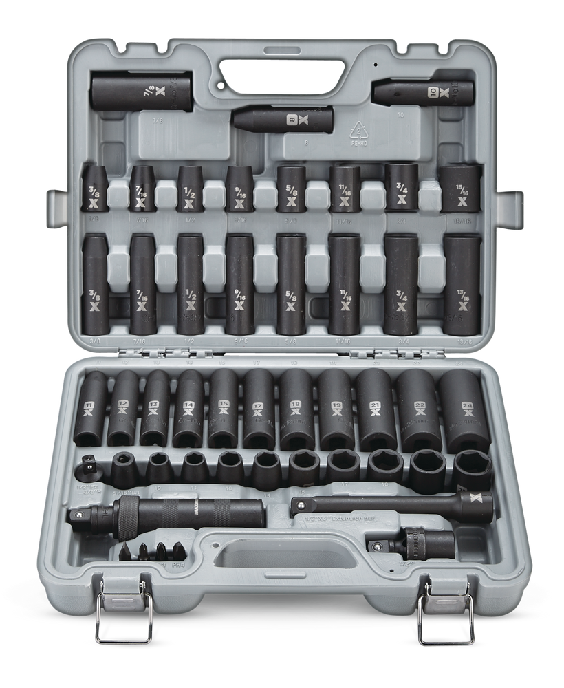 MAXIMUM 1/2in Drive Professional Grade Impact Socket Set, 48pc, CRMO