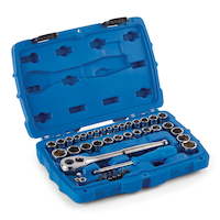 Jeu de douilles Mastercraft, SAE/métrique, CRV, placage nickel/chrome, 41 pièces