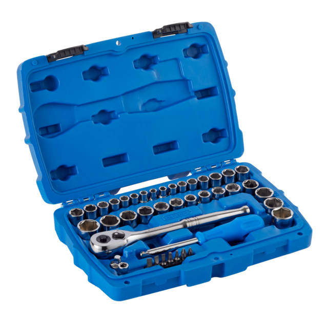 Mastercraft Socket Set, 41-pc, SAE / Metric, CRV, Nickel-Chrome Plating ...