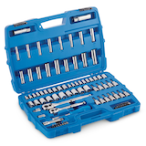 Jeu de douilles Mastercraft, 95 pc, SAE/métrique, CRV, placage nickel/chrome Front_Three_Fourths_Angled_Right