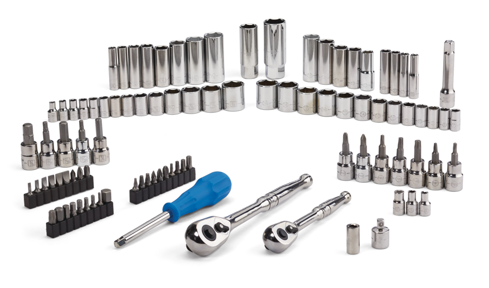 Mastercraft Socket Set, 95pc, SAE / Metric, CRV, NickelChrome Plating