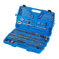 Mastercraft Socket Set, 184-pc, SAE / Metric, CRV, Nickel-Chrome Plating Front_Three_Fourths_Angled_Left