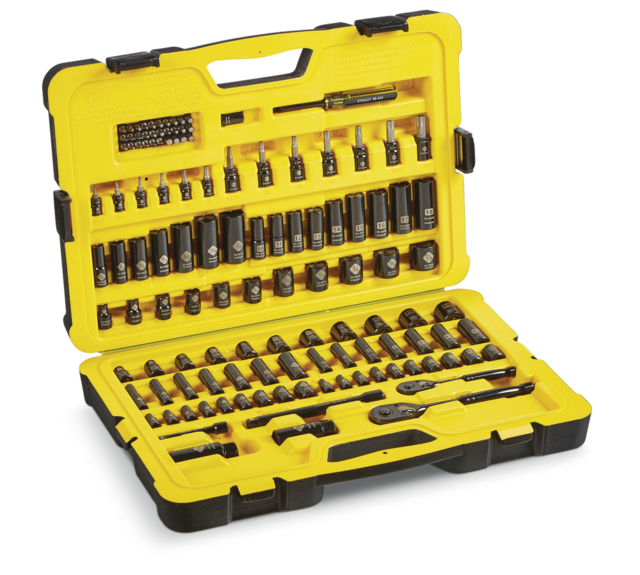Stanley Professional Grade Black Chrome Socket Set, 122pc, SAE/Metric