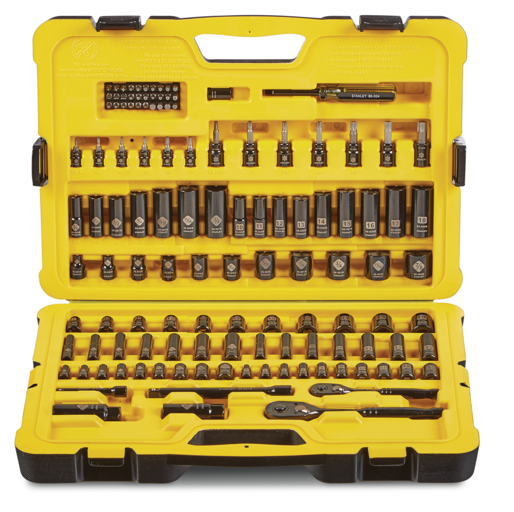 Stanley Professional Grade Black Chrome Socket Set, 122pc, SAE/Metric