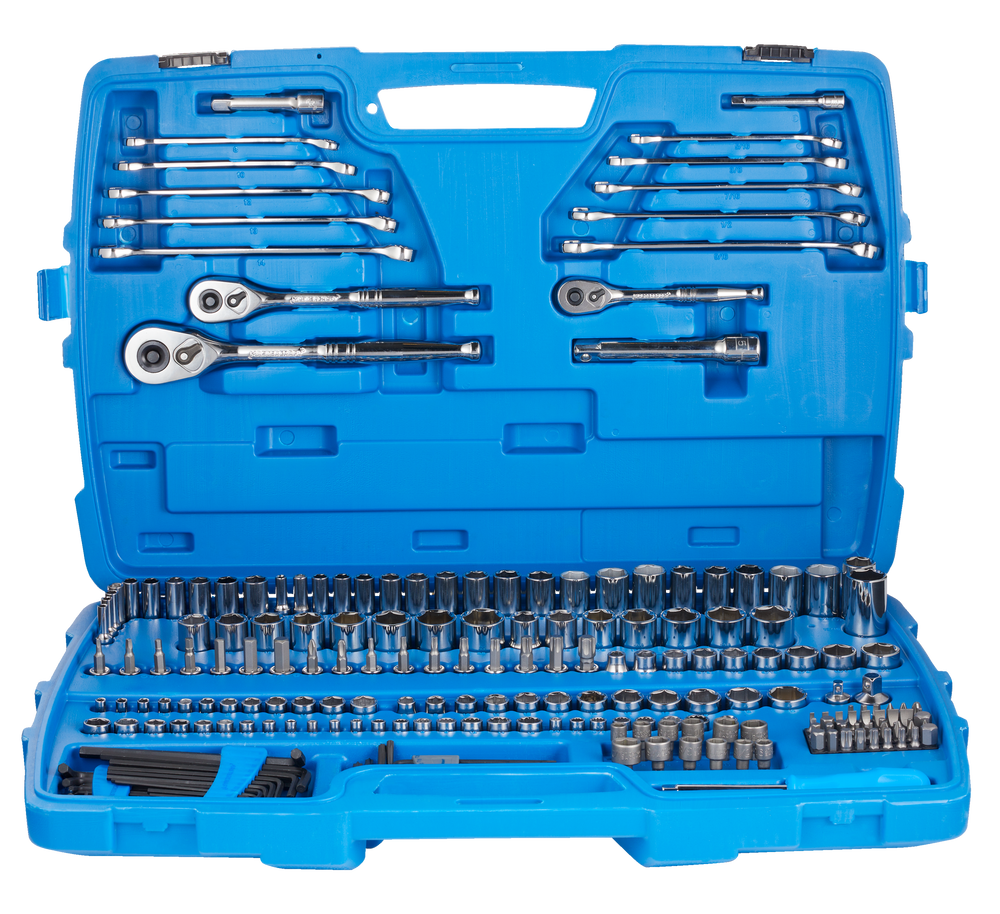 Mastercraft Socket Set, 233pc, SAE / Metric, NickelChrome Plating