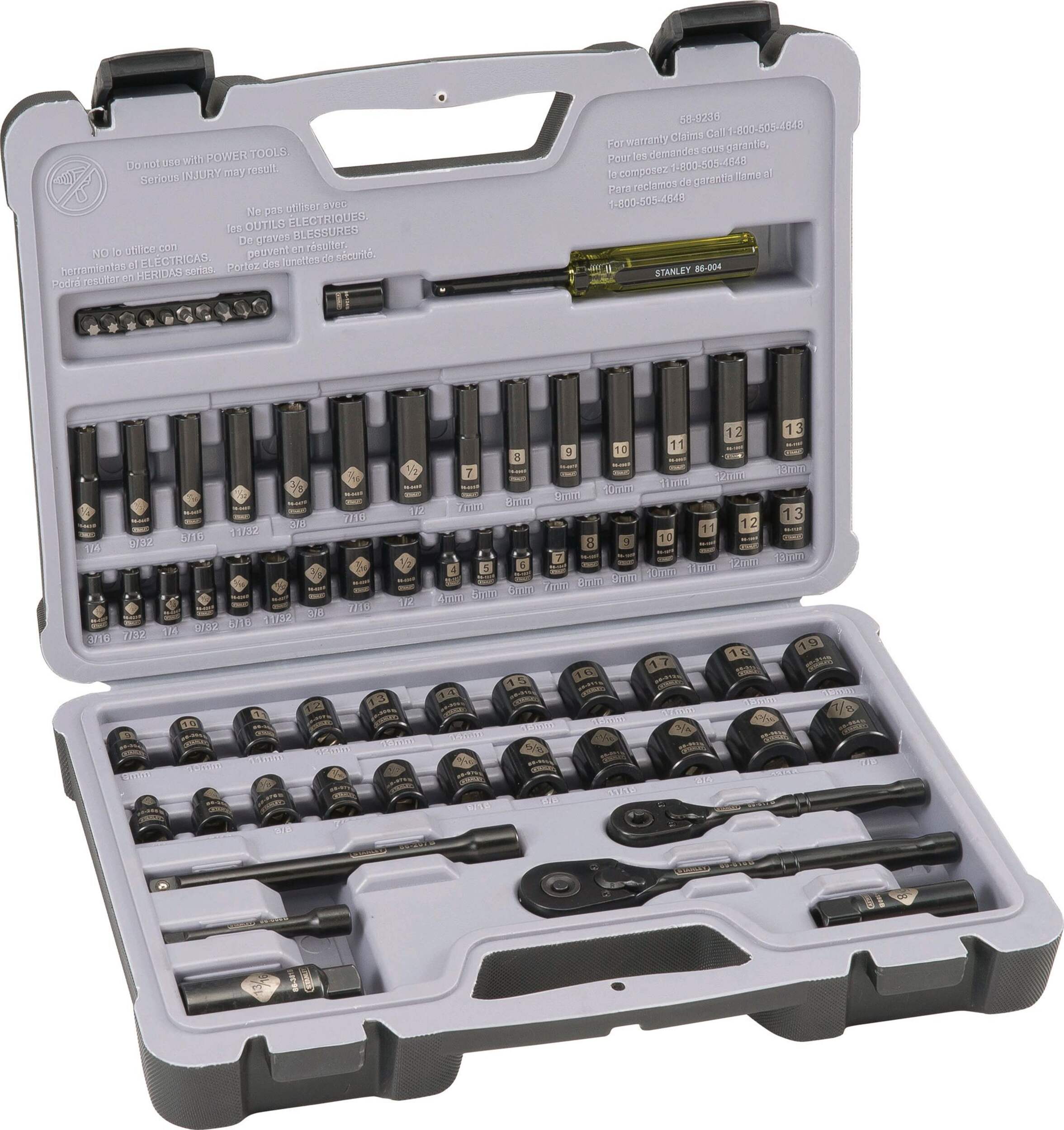 Stanley Socket Set, 73-Pc Front_Angled_Right