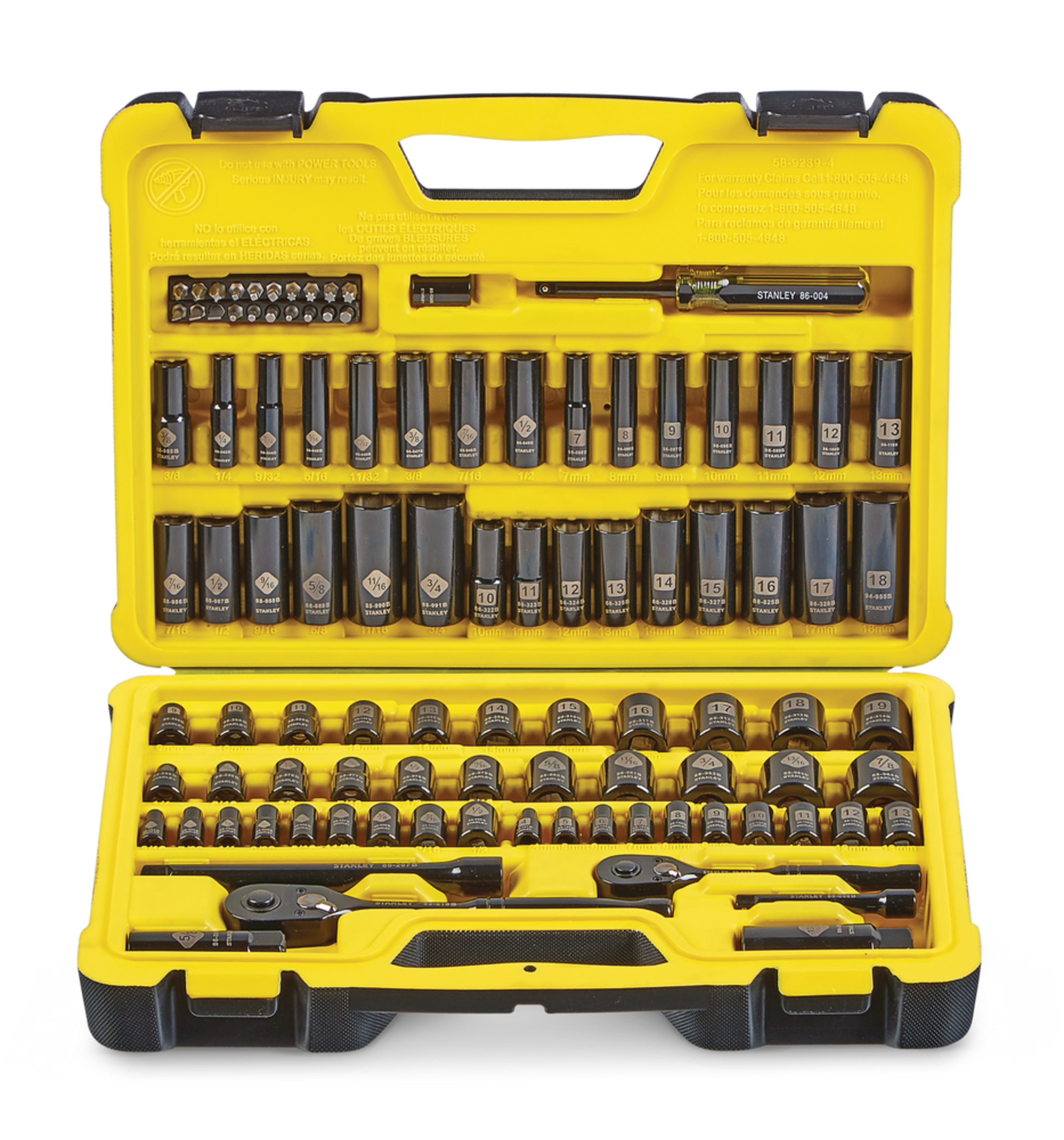 Stanley Professional Grade Black Chrome Socket Set, 99-pc, SAE/Metric Front_Elevated