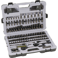 Jeu de douilles Stanley chrome noir, 164 pces Front_Angled_Right