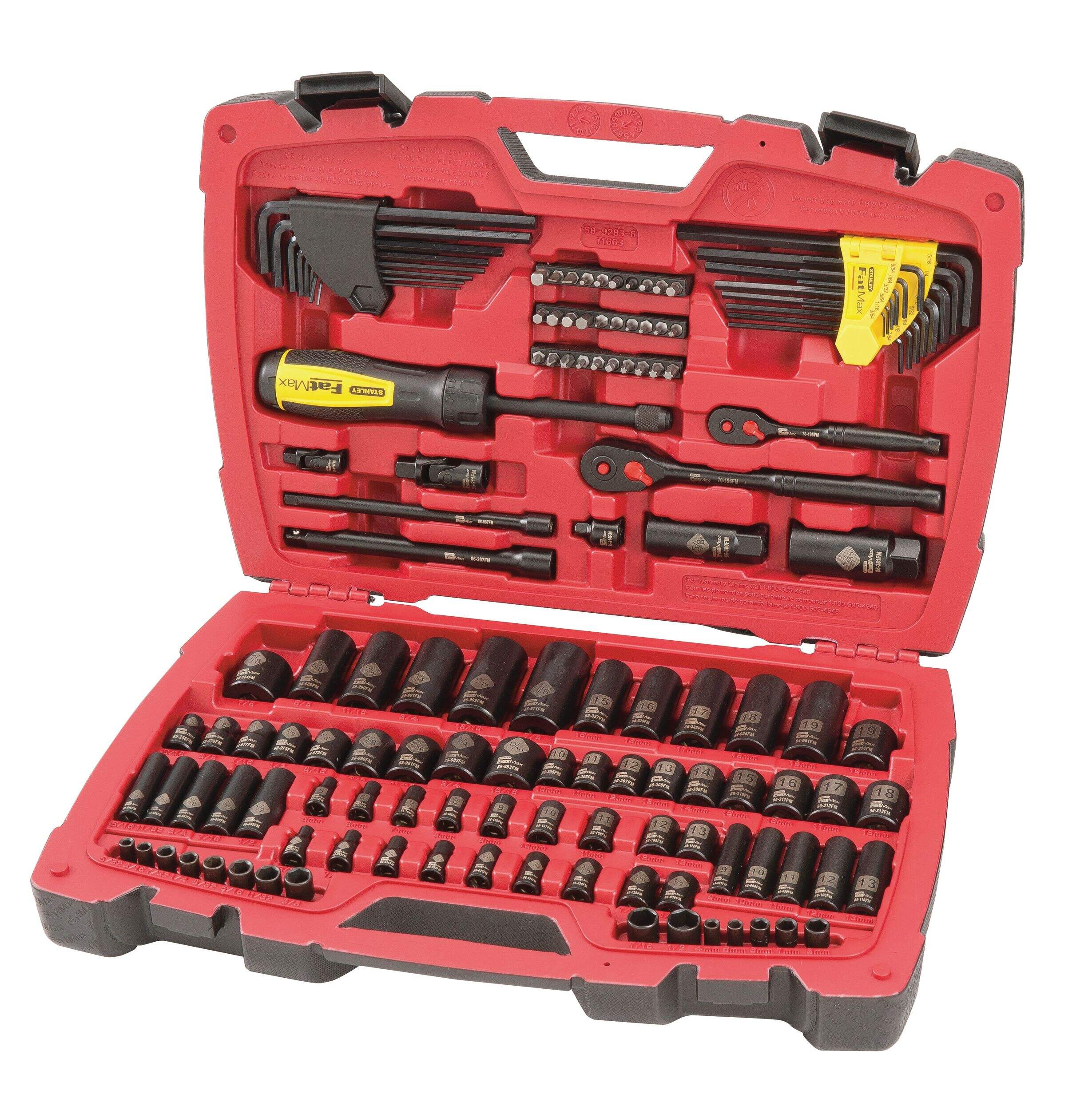 Stanley FatMax 141 Piece Matte Black Socket Set Front_Angled_Left