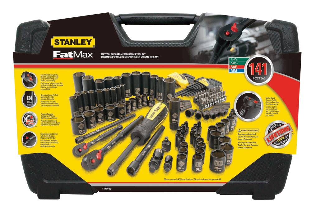 Stanley FatMax 141 Piece Matte Black Socket Set Canadian Tire