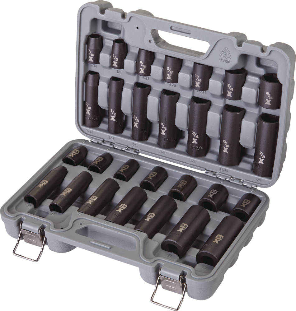 MAXIMUM 1/2in Drive Professional Grade Impact Socket Set, 28pc, CRMO