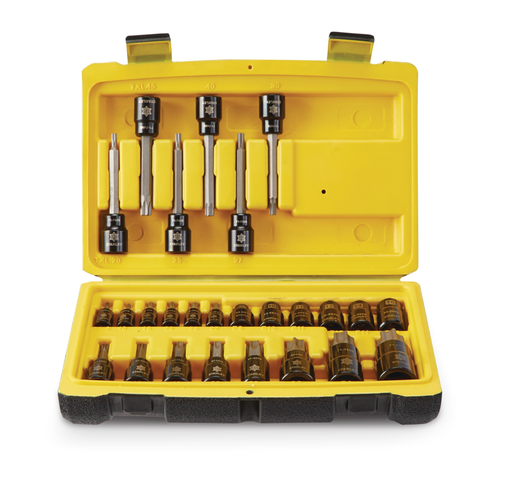 Stanley Professional Grade Black Chrome Torx Bit Socket Set, 26pc, SAE