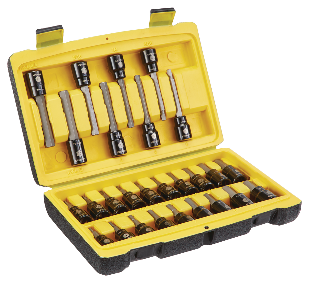 Stanley Professional Grade Black Chrome Hex Bit Socket Set, 27pc, SAE