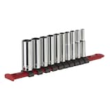 MAXIMUM 1/4-in Drive Deep Socket Set 10-pc, CRV, Nickel-Chrome Plating Front_Angled_Right