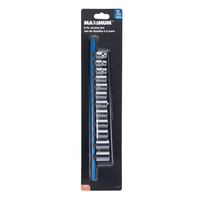 MAXIMUM 3/8-in Drive Regular Socket Set 12-pc, Metric, CRV, Nickel-Chrome Plating Front_Flat