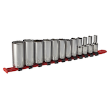 MAXIMUM 3/8-in Drive Deep Socket Set 12-pc, SAE, CRV, Nickel-Chrome Plating Front_Angled_Right