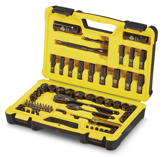 Stanley Professional Grade Black Chrome Socket Set, 70pc, SAE/Metric