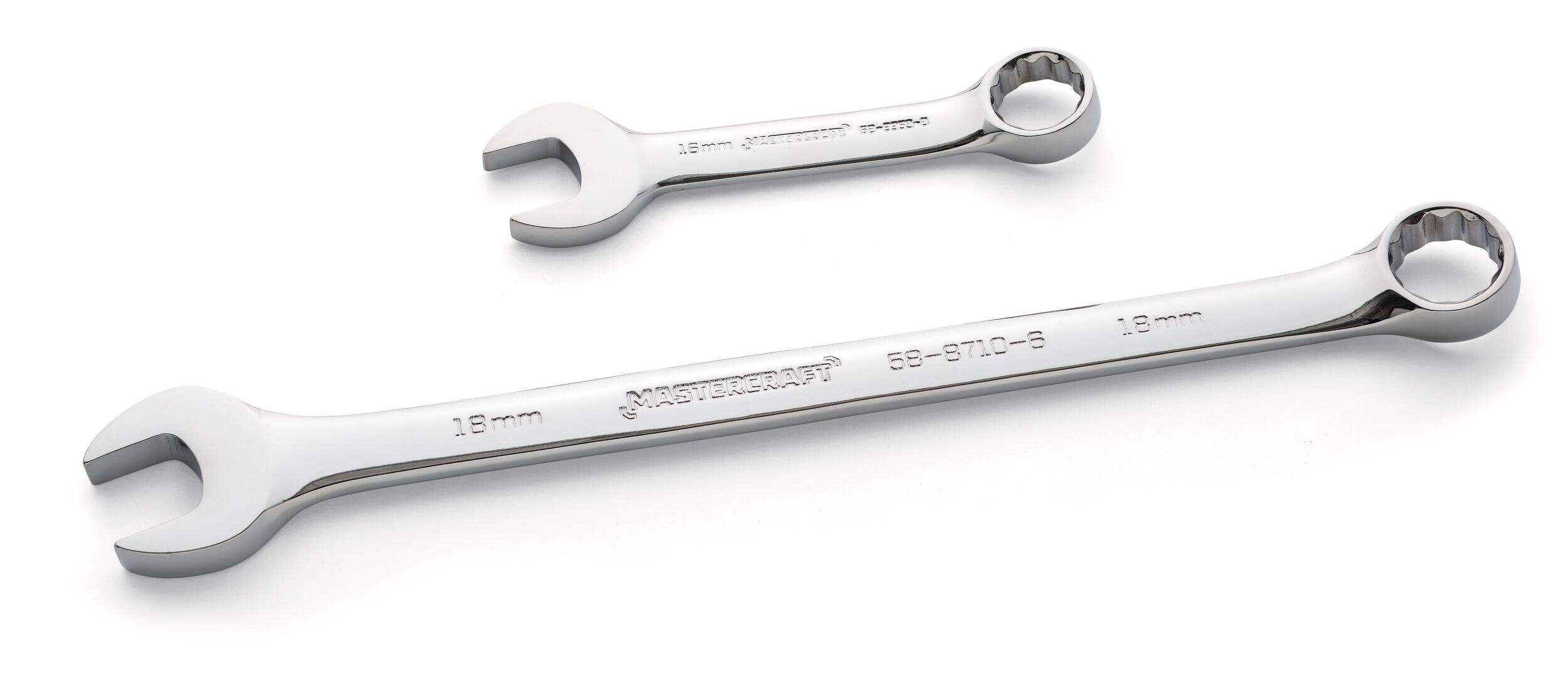 Mastercraft Combination Wrench Set, 30pc, Stubby/Standard Sizes, SAE