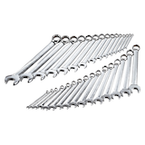 Mastercraft Combination Wrench Set, 30-pc, Stubby/Standard Sizes, SAE/Metric, Nickel-Chrome Plating Composite_or_Mixed