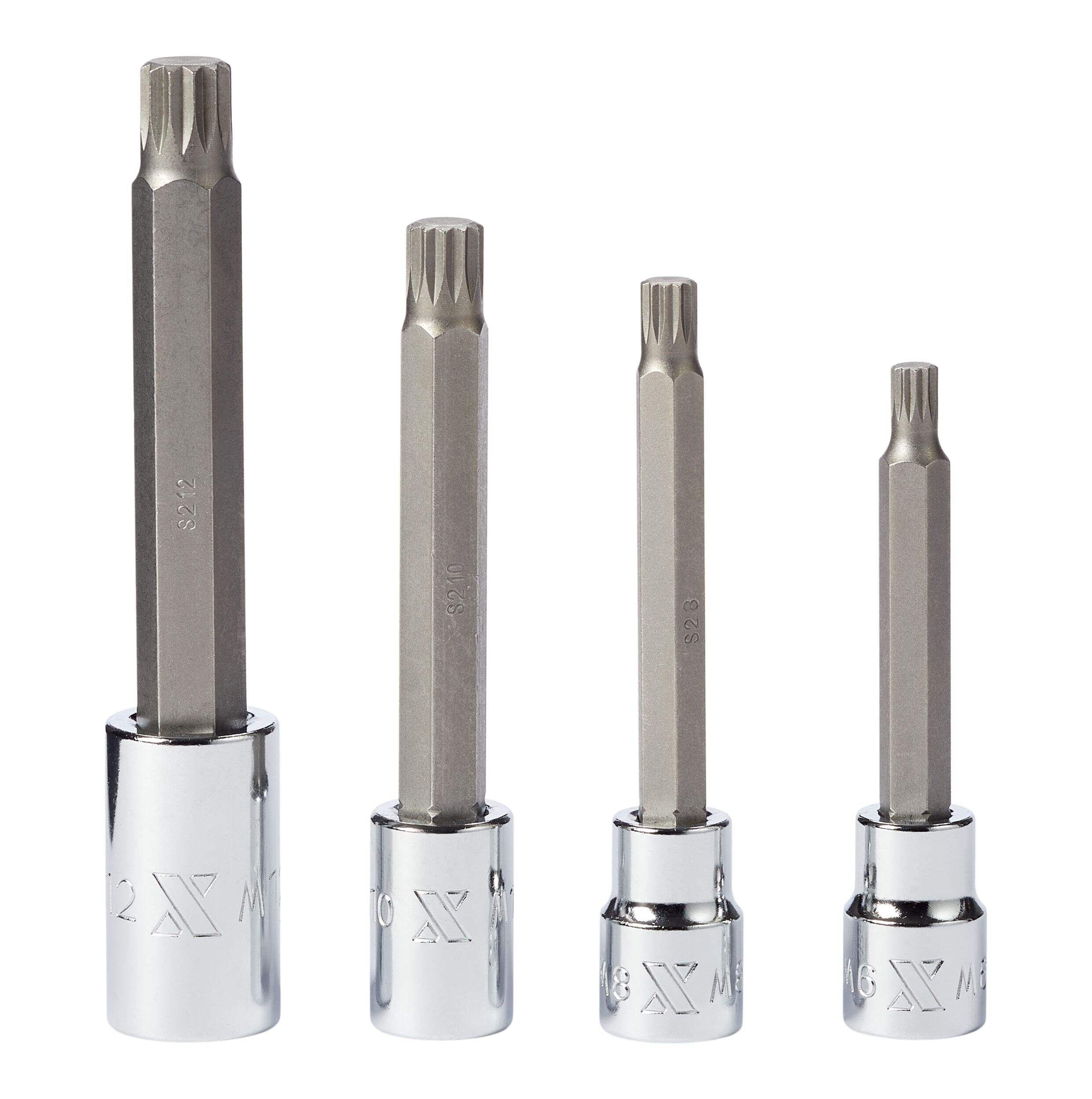 MAXIMUM Extra Long Shank Triple Square Bit Socket Set, 4-pc Front_Flat