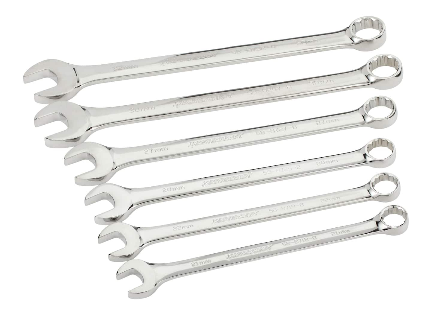 Mastercraft Jumbo Wrench Set, 6-pc, Metric, Nickel-Chrome Plating ...