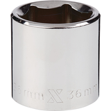 MAXIMUM 1/2-in Drive Regular Socket, 6-Point, Nickel-Chrome Plating Front_Elevated