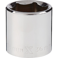 MAXIMUM 1/2-in Drive Regular Socket, 6-Point, Nickel-Chrome Plating Front_Elevated