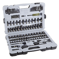 Douilles Stanley Chrome noir, 143 pces