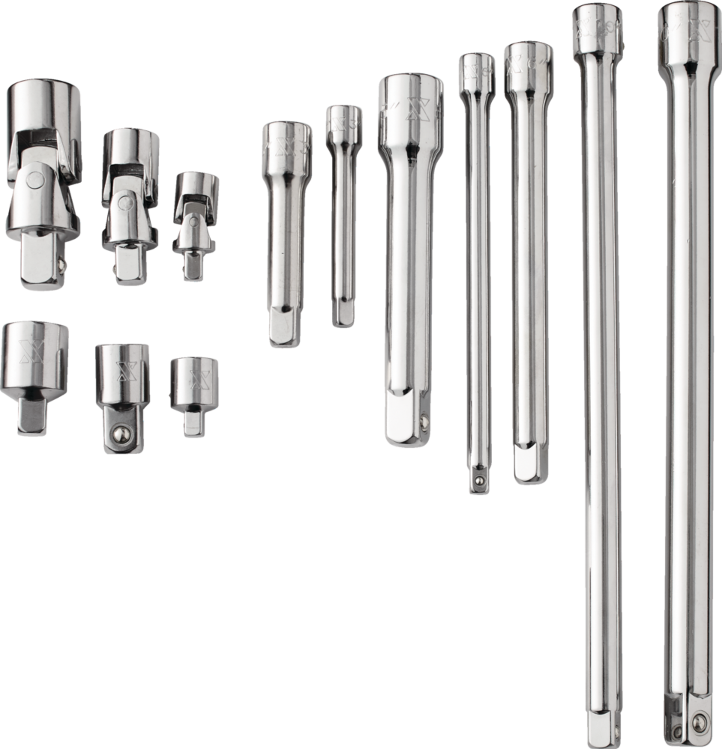 MAXIMUM Socket Accessory Set, 13-pc, Chrome plating Composite_or_Mixed