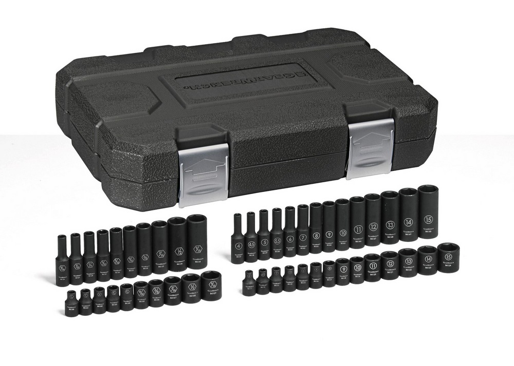 GearWrench 1/4in Drive Standard & Deep Impact Socket Set, 48pc, 1/4